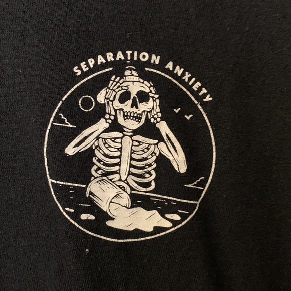 Last Call Co. Separation Anxiety Black T-Shirt Size Medium - Picture 2 of 5